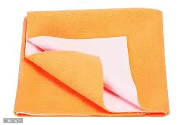 Comfortable Orange Velvet Waterproof Baby Bed Protector Dry Sheet for New Born Babies-thumb0