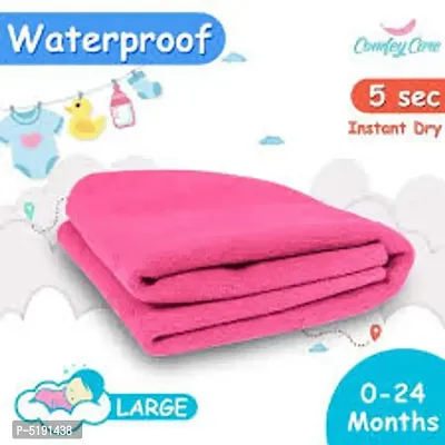 Comfortable Pink Velvet Waterproof Baby Bed Protector Dry Sheet for New Born Babies-thumb0