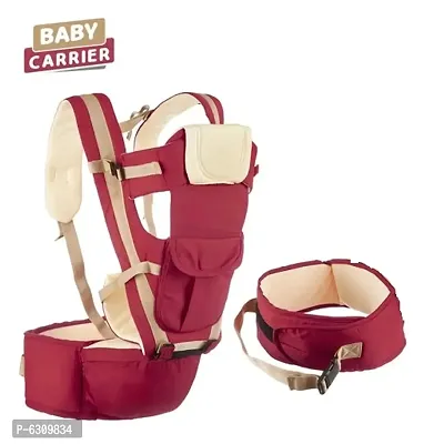 Maroon Baby Carrier 4 in 1 Position with Comfortable Head Support and Buckle Straps
