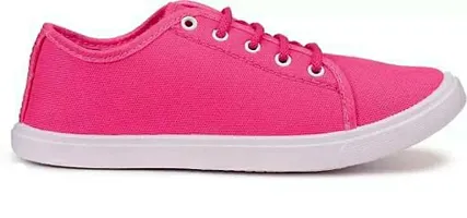 Elegant Pink Mesh Self Design Sneakers For Women-thumb2
