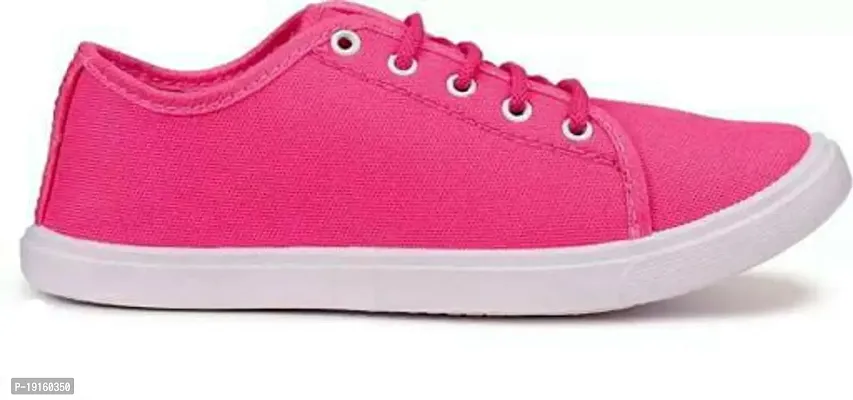 Elegant Pink Mesh Self Design Sneakers For Women-thumb3
