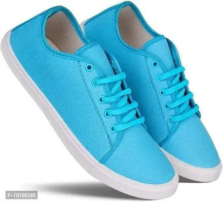 Elegant Blue Mesh Self Design Sneakers For Women