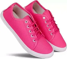 Elegant Pink Mesh Self Design Sneakers For Women-thumb1