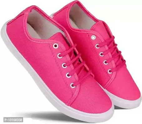 Elegant Pink Mesh Self Design Sneakers For Women-thumb2