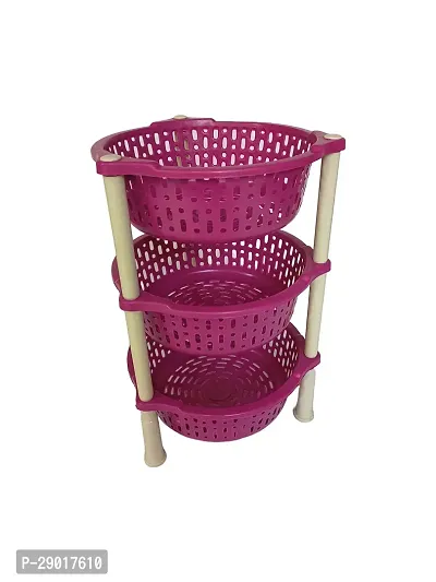 3 Shelf Plastic Basket Organizer-thumb3