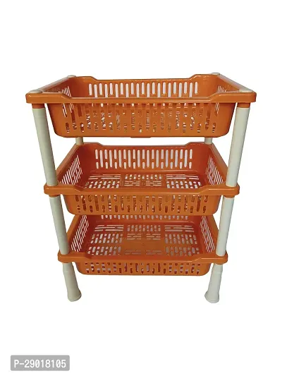 3 Shelf Plastic Basket Organizer