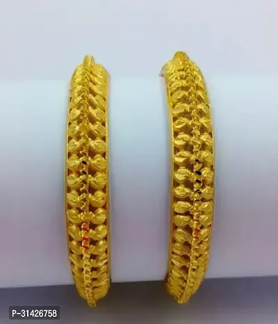 Beautiful Golden Alloy Bangles For Women-Pack Of 2-thumb0