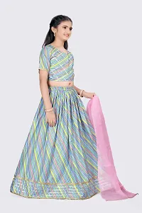 Alluring Peach Cotton Blend Printed Lehenga Cholis For Girls-thumb3