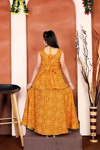 Stylish Yellow Cotton Blend Self Pattern Lehenga Choli for Girls-thumb3