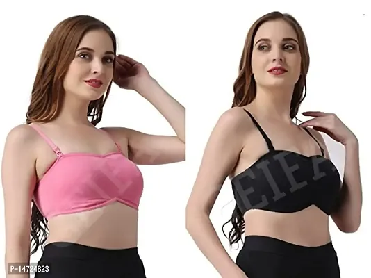 Buy SHAPERX Women Cup Bra for Daily Casual Shape wear (26 Till 34) Pack of  2 (C, Black Pink) Online In India At Discounted Prices