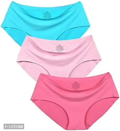 Buy SHAPERX Women/Girls ice Silk Invisible Seamless Panty,Mid Rise No Show  Laser Cut Hipster Panties,Smooth Stretch Women Hipster Panties for Women  Daily Use Pack of 3 (XL) Multicolour Online In India At