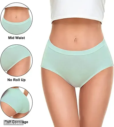 SHAPERX Women's Cotton Underwear Mid Low Rise Full Briefs Breathable Ladies  Regular Plus Size Panties 4 Pack