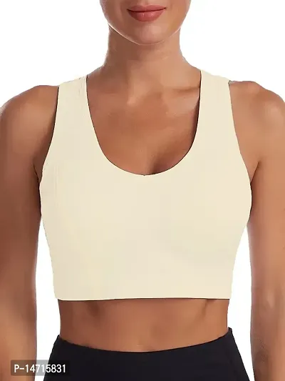 Buy SHAPERX Women Push-up Padded Strappy Sports Bra Cross Back Wirefree  Fitness Yoga Top (L, Light Yellow) Online In India At Discounted Prices
