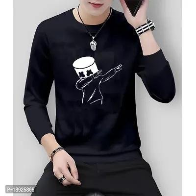 Stylish Men Cotton Blend Round Neck  Full Sleeve T Shirt-thumb0