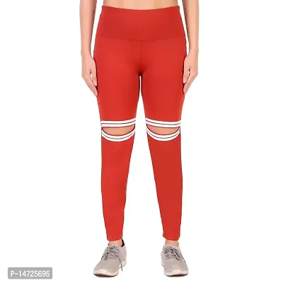 Buy SHAPERX Women's Waisted Leggings-Moisture Wicking Tummy Control Gym  Wear Stretch Athletic High Rise Yoga Pant with 2 Pockets Pack of 1 (RED)  Online In India At Discounted Prices