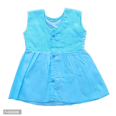 Baby Girls Cotton Knee Length Buttoned Frocks Gowns for Summer
