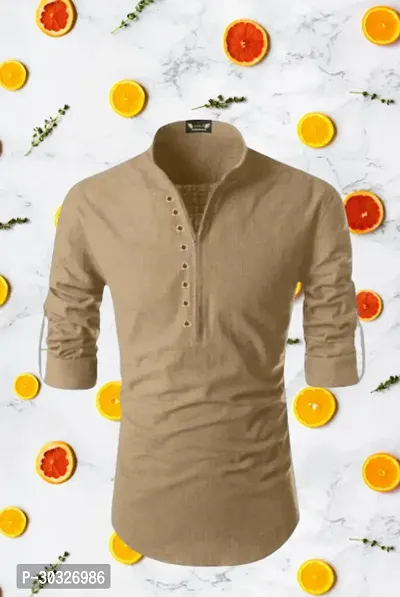 Trendy Cotton Zip Kurta For Men-thumb0