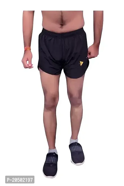 G5AH Black Color NS Lycra Running Shorts for Men-thumb0