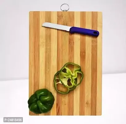 Glambiz Wooden Line Chopping Board Natural Bamboo Chopping Board Set For Kitchen Non-Slip Durable Vegetable Board For Kitchen Different Size (M)-thumb0