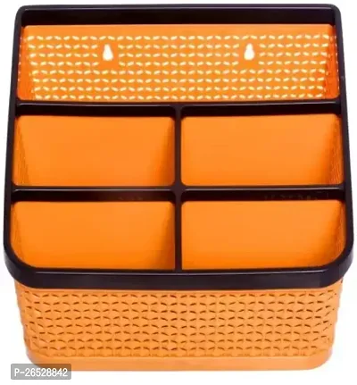 5 Compartments Plastic Multipurpose Stand Orange