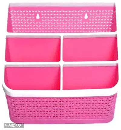 5 Compartments Plastic Multipurpose Stand Pink