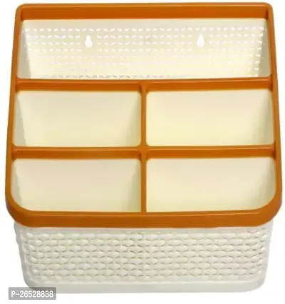 5 Compartments Plastic Multipurpose Stand Beige-thumb0