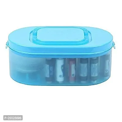 Plastic Sewing Set Kit Storage Box For Needle, Thread And Scissor (41 Thread Slot) Blue