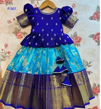 Classic Jacquard Lehenga Choli for Kids Girl