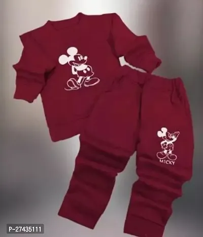 Fabulous Maroon Wool Printed Clothing Set For Boys-thumb0