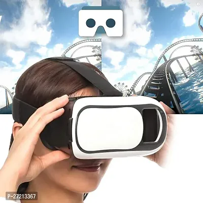 Gintl Virtual Reality Headset Glasses Anti-Radiation Adjustable Screen Headband Virtual Reality Box Compatible with Any Phone 2K Anti-Blue Lenses Adjustable Black/White-thumb0
