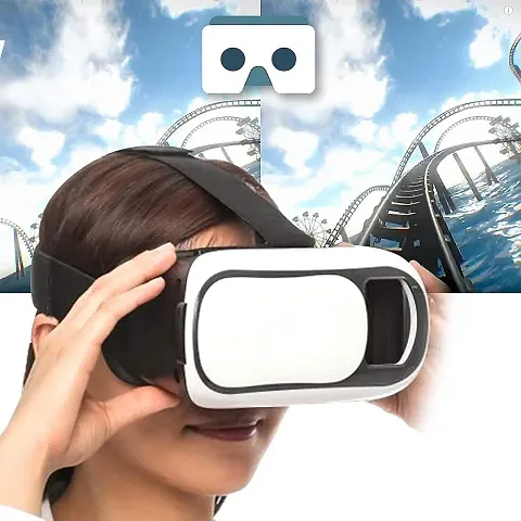 Gintl Virtual Reality Headset Glasses Anti-Radiation Adjustable Screen Headband Virtual Reality Box Compatible with Any Phone 2K Anti-Blue Lenses Adjustable Black/White