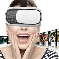 Gintl Virtual Reality Headset Glasses Anti-Radiation Adjustable Screen Headband Virtual Reality Box Compatible with Any Phone 2K Anti-Blue Lenses Adjustable Black/White-thumb2