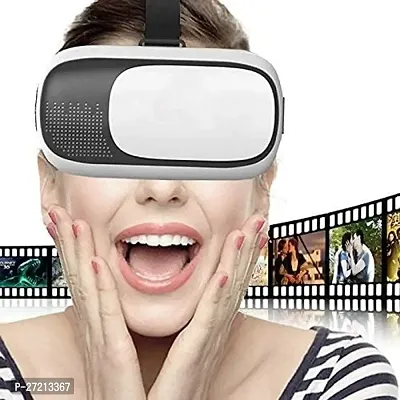 Gintl Virtual Reality Headset Glasses Anti-Radiation Adjustable Screen Headband Virtual Reality Box Compatible with Any Phone 2K Anti-Blue Lenses Adjustable Black/White-thumb3
