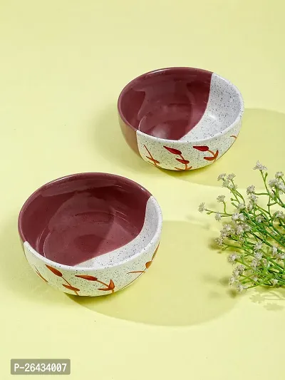 Ceramic Katori Breakfast Serving Bowls 320 Ml, Set Of 2