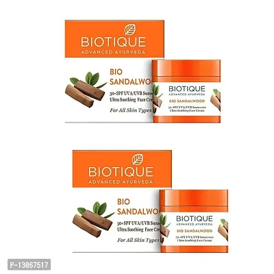 BIOTIQUE Bio Sandalwood Sunscreen - SPF 50 PA+  (50 g)( Pack Of 2)