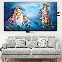 Blue Night Light Radha Krishna Wallpaper for Home/Living Room/Study Room/dininig Room/Cafe/Office/Shop Specially Eco Friendly Waterproof Without Smale Glossy+Sparkle Shade (36x24inch)-thumb2