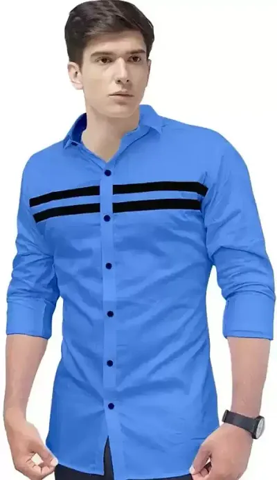 Stylish Striped Slim Fit Long Sleeves Casual Shirt for Men