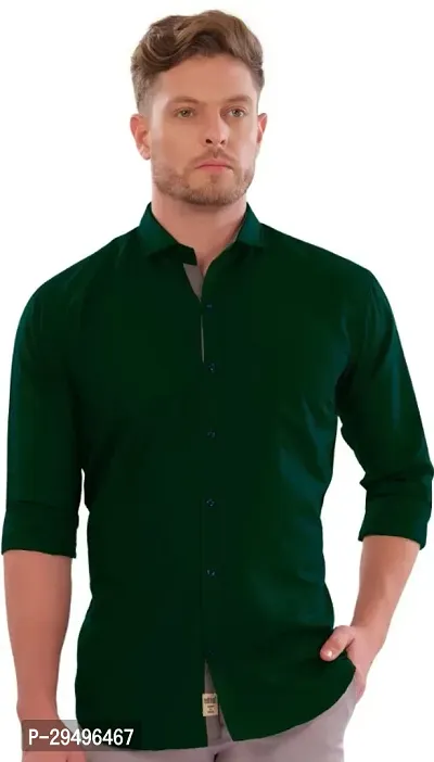 Classic Cotton Solid Casual Shirt for Men-thumb0