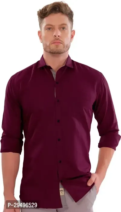 Classic Cotton Solid Casual Shirt for Men-thumb0