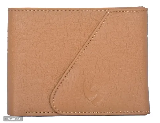 Kkrish PU Leather Wallet with Flap Closure and Coin Pocket. (Tan)