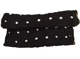 Krish Women's Cotton Bandhej One Color Stole (Black, Free Size)-thumb4