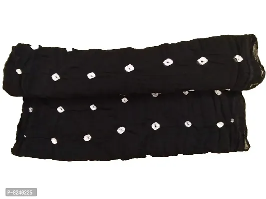 Krish Women's Cotton Bandhej One Color Stole (Black, Free Size)-thumb5