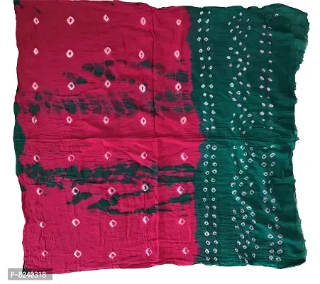 Krish Women's Cotton Bandhej Dupatta Stole (Green Pink, Free Size) - Multicolor-thumb5