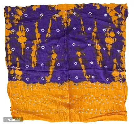 Krish Women's Cotton Bandhej Dupatta Stole (Blue Yellow, Free Size) - Multicolor-thumb2