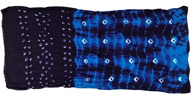 Krish Women's Cotton Bandhej Dupatta Stole (Dark Light Blue, Free Size) - Multicolor-thumb3
