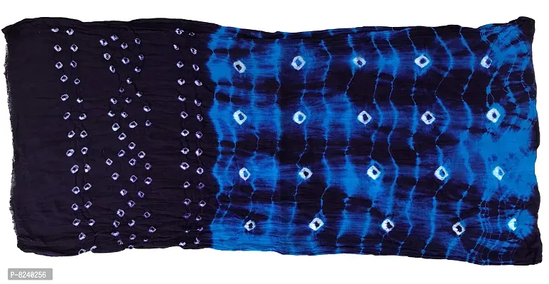 Krish Women's Cotton Bandhej Dupatta Stole (Dark Light Blue, Free Size) - Multicolor-thumb4