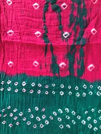 Krish Women's Cotton Bandhej Dupatta Stole (Green Pink, Free Size) - Multicolor-thumb1