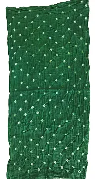 Krish Women's Cotton Bandhej One Color Dupatta Stole (Green, Free Size)-thumb1