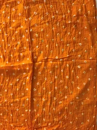 Krish Women's Cotton Bandhej One Color Dupatta Stole (Yellow, Free Size)-thumb4
