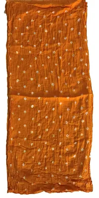 Krish Women's Cotton Bandhej One Color Dupatta Stole (Yellow, Free Size)-thumb3